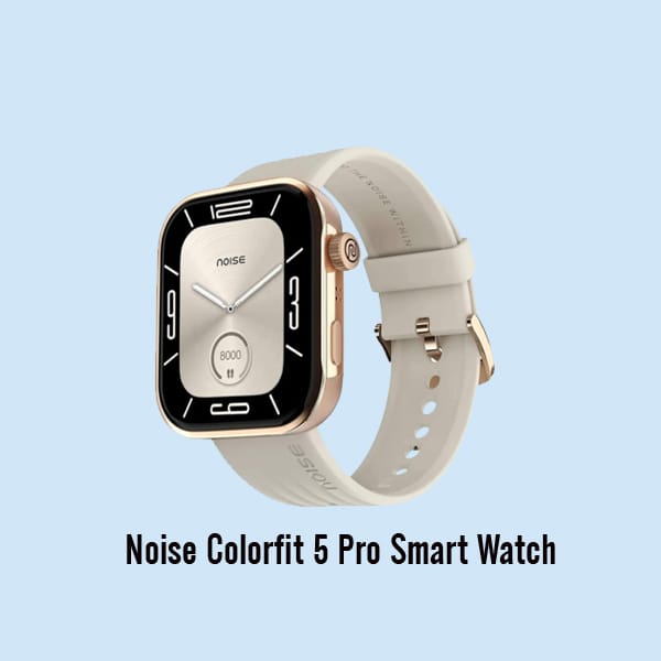Noise Colorfit 5 Pro Smart Watch 1.85" AMOLED display, BT Calling, Smart Doc , 5X Fast  Data Transfer (Starlight gold)